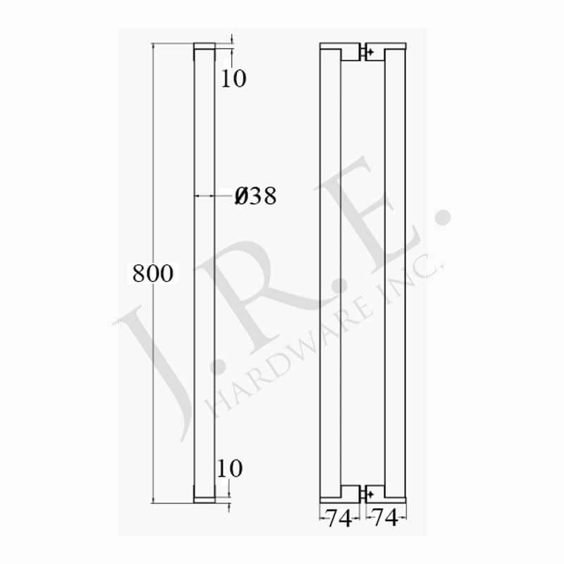 276D Cylindrical Titanium Black Straight Ladder Pull J R E