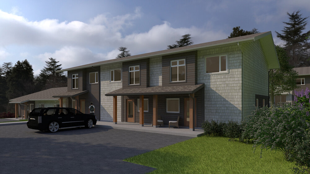 Exterior drawing of the Esquimalt Nation townhouse project