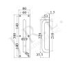 001 - Commercial Door Pull - D-Pull with Plate - Image 2
