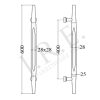 348M - Round Profile Straight Ladder Pull with Walnut - Image 2