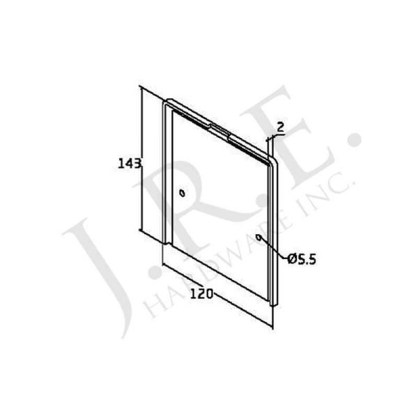 Base Shoe Square End Cap Floor Mount - Image 2